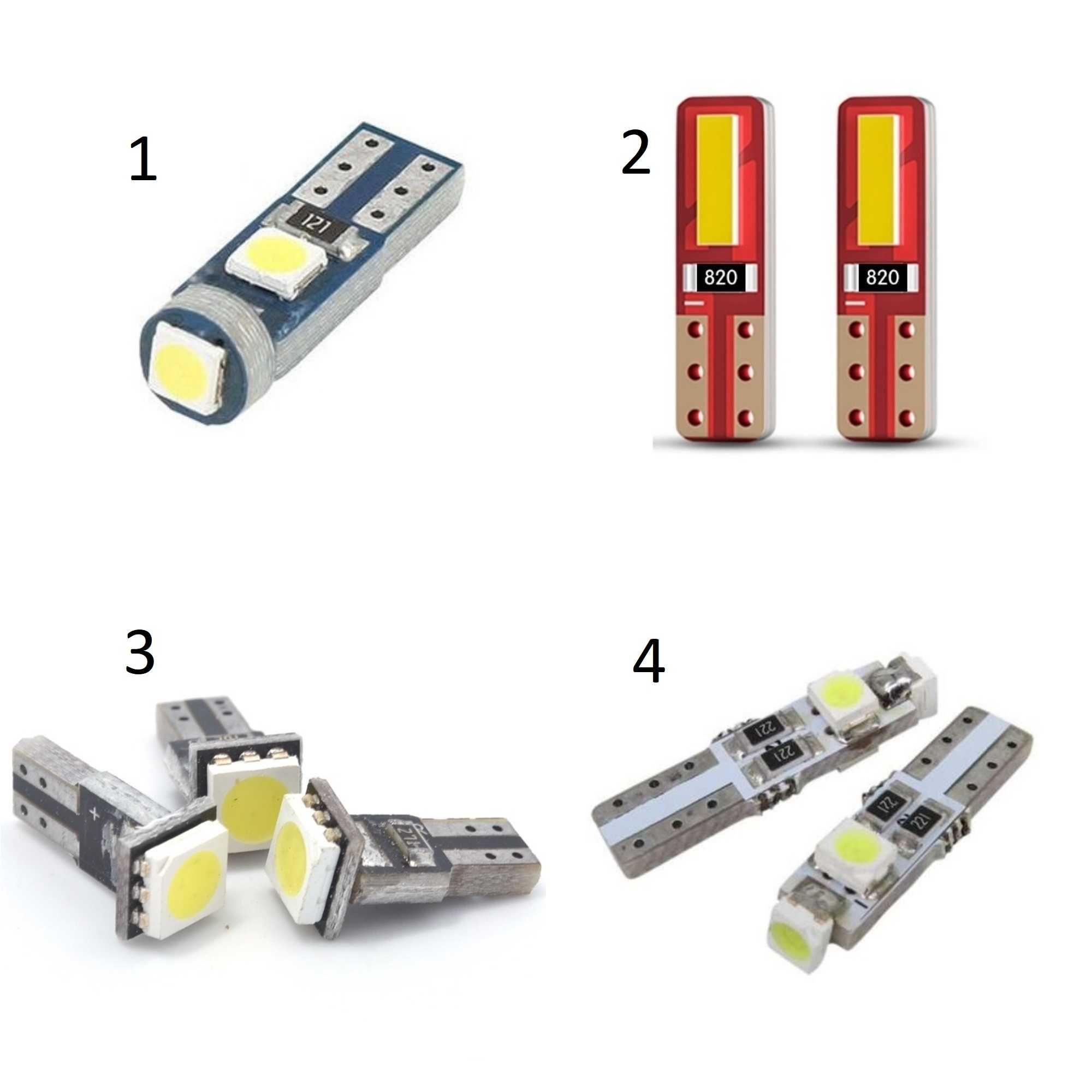 Lâmpadas LED W5W T10 T5 P21W C5W Canbus