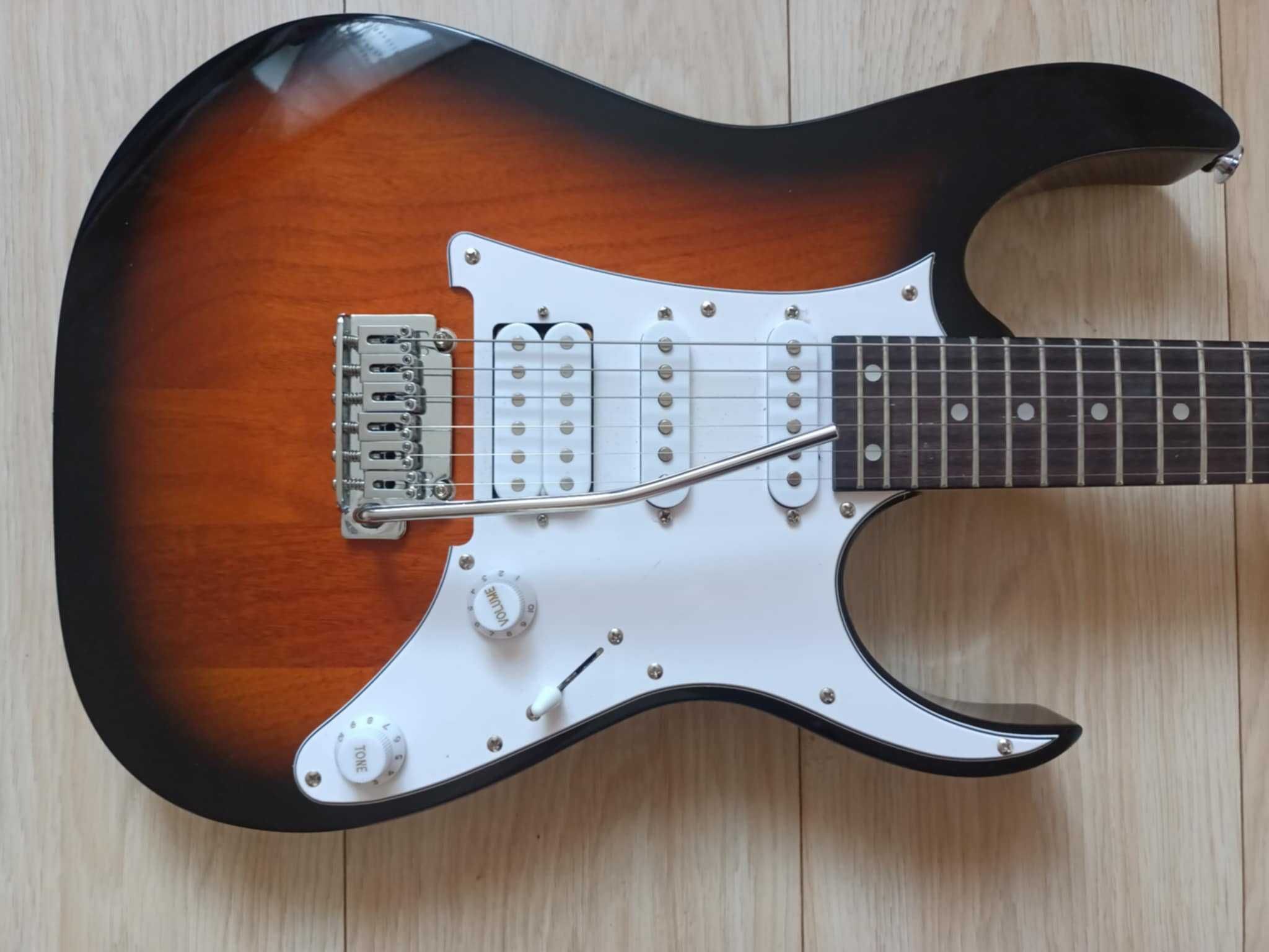 Gitara elektryczna IBANEZ ze wzmacniaczem + dodatki. Super cena!
