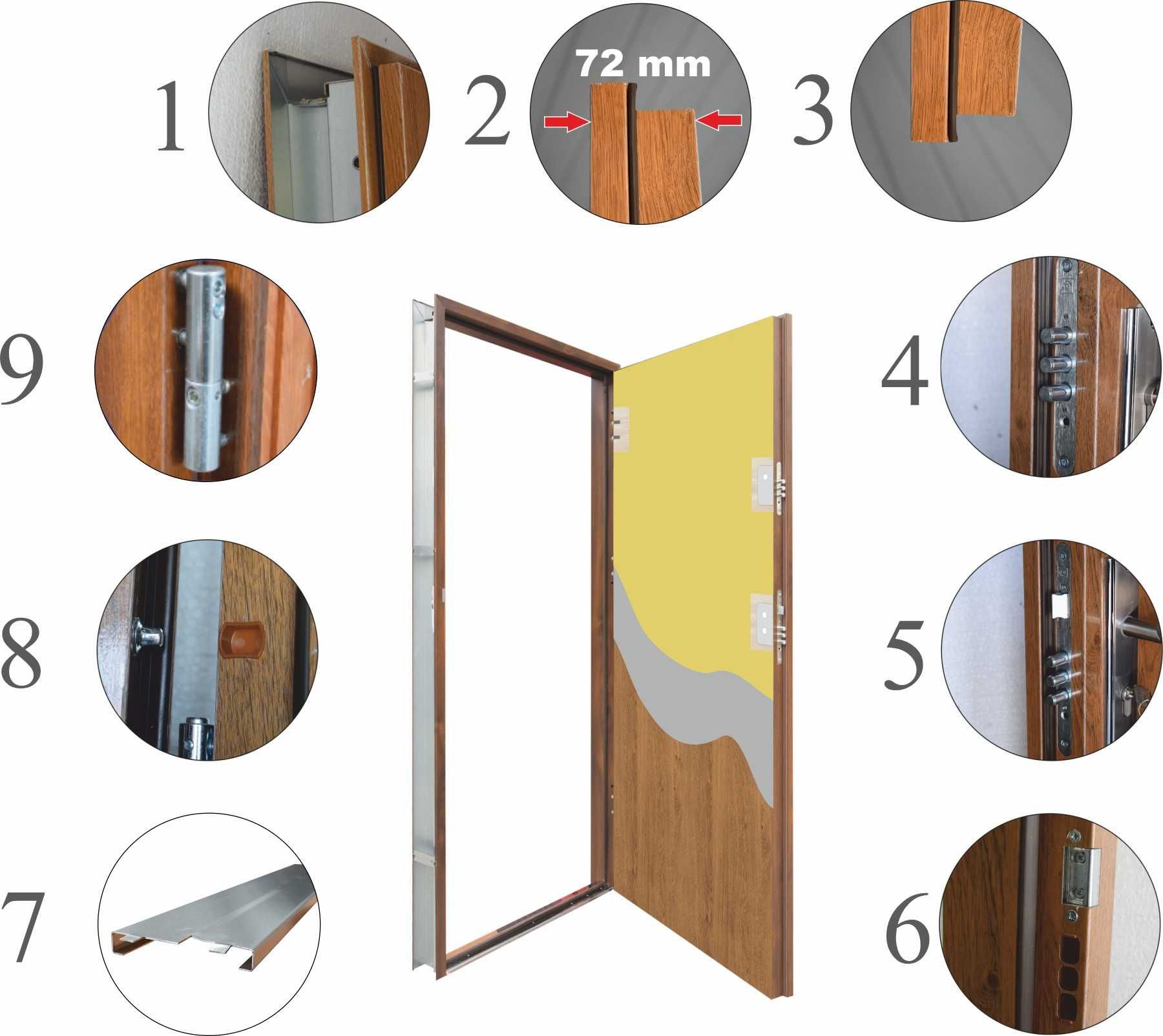 Drzwi OUTLET zewnętrzne LUX Płaskie Lewe 80 Orzech nr324