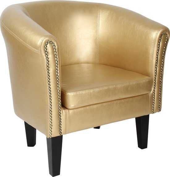 ZŁOTY Fotel kubełkowy Miadomodo Chesterfield złoty 70 / 58 / 71 cm
