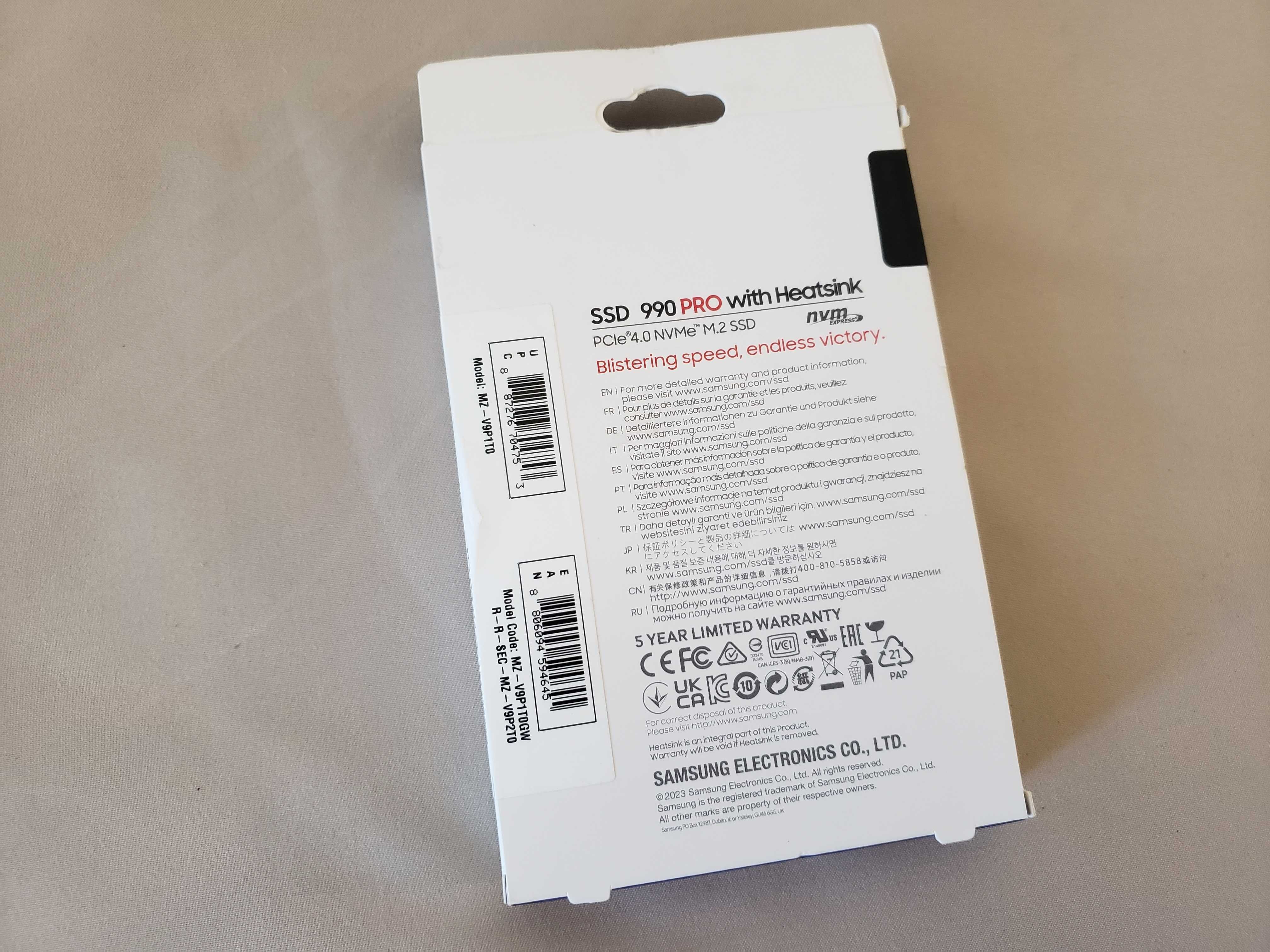 SSD диск Samsung 990 Pro 1TB M.2 PCIe 4.0 x4 NVMe 2.0 V-NAND 3bit MLC
