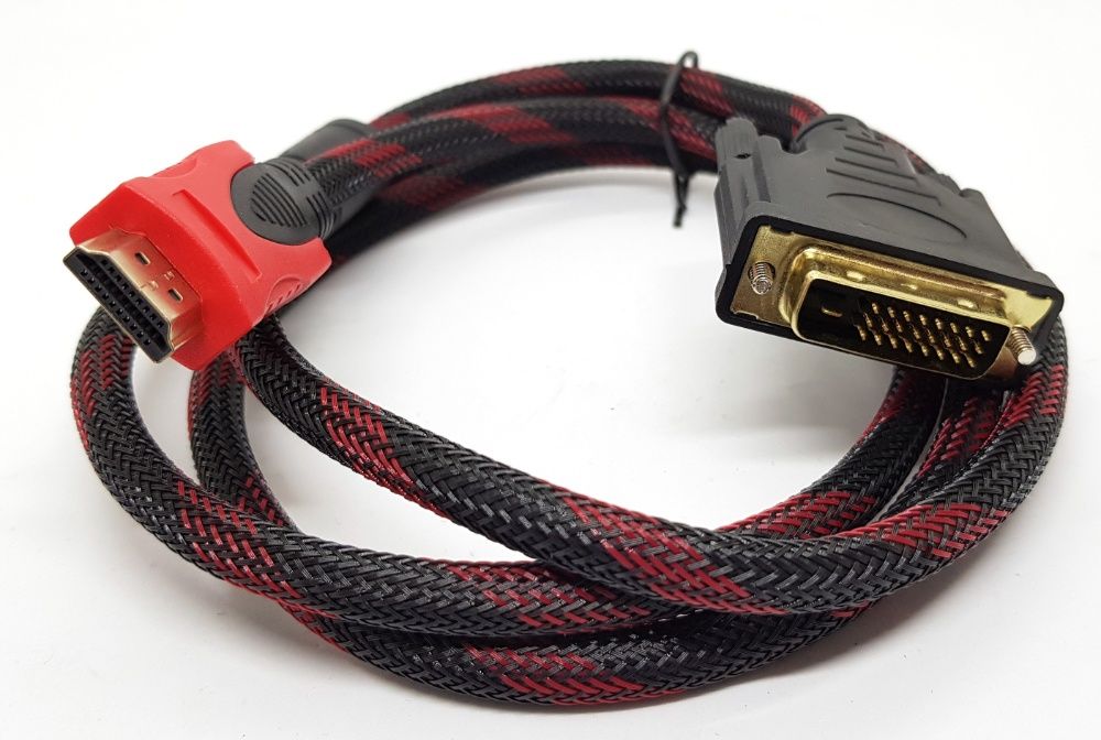 Кабель HDMI - > DVI(24+1) 1.5 м в оплетке с ферритами дви FULL HD 1080