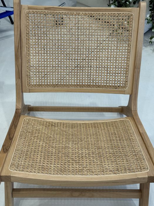 Fotel rattanowy duży drewniany