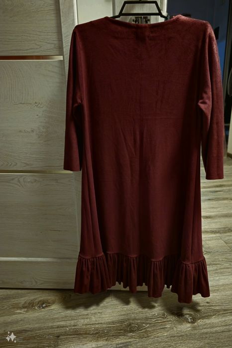 Сукня замшева бордового кольору