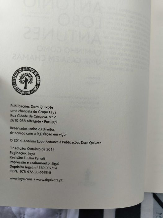 Caminho como uma Casa em chamas Antonio Lobo Antunes