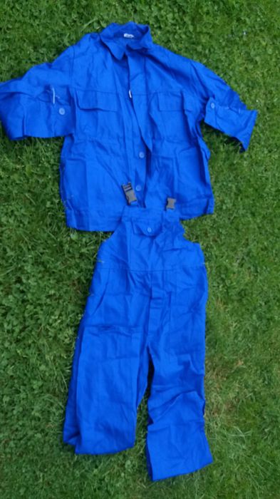 Spodnie robocze niebieskie - pas do około 98 cm+ bluza robocza - nowe