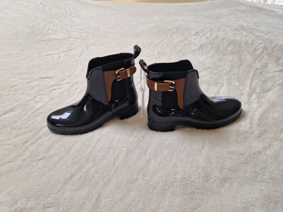 Nowe czarne kalosze damskie Tommy Hilfiger rozmiar 38 z metką