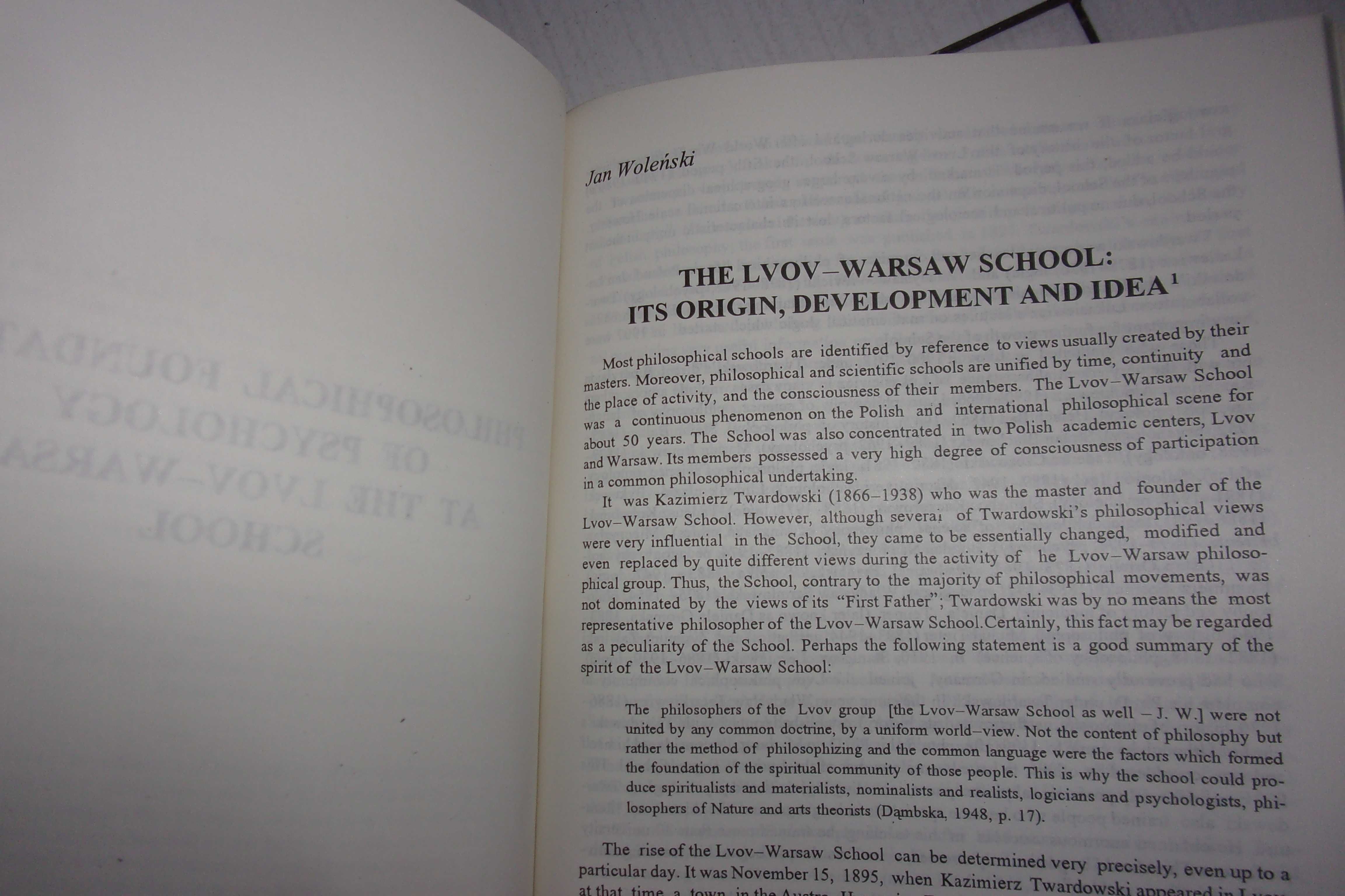 Woleński Roots of polish psychology korzenie psychologii polskiej