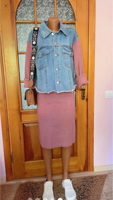 Комплект куртка+спідниця набір костюм жіночий костюм