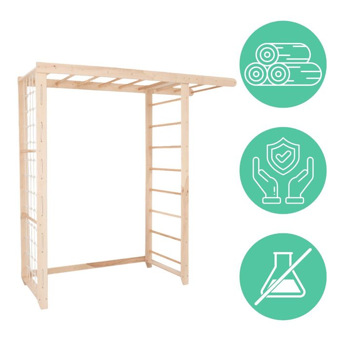 Drewniany domowy plac zabaw Mostek XL - drewno