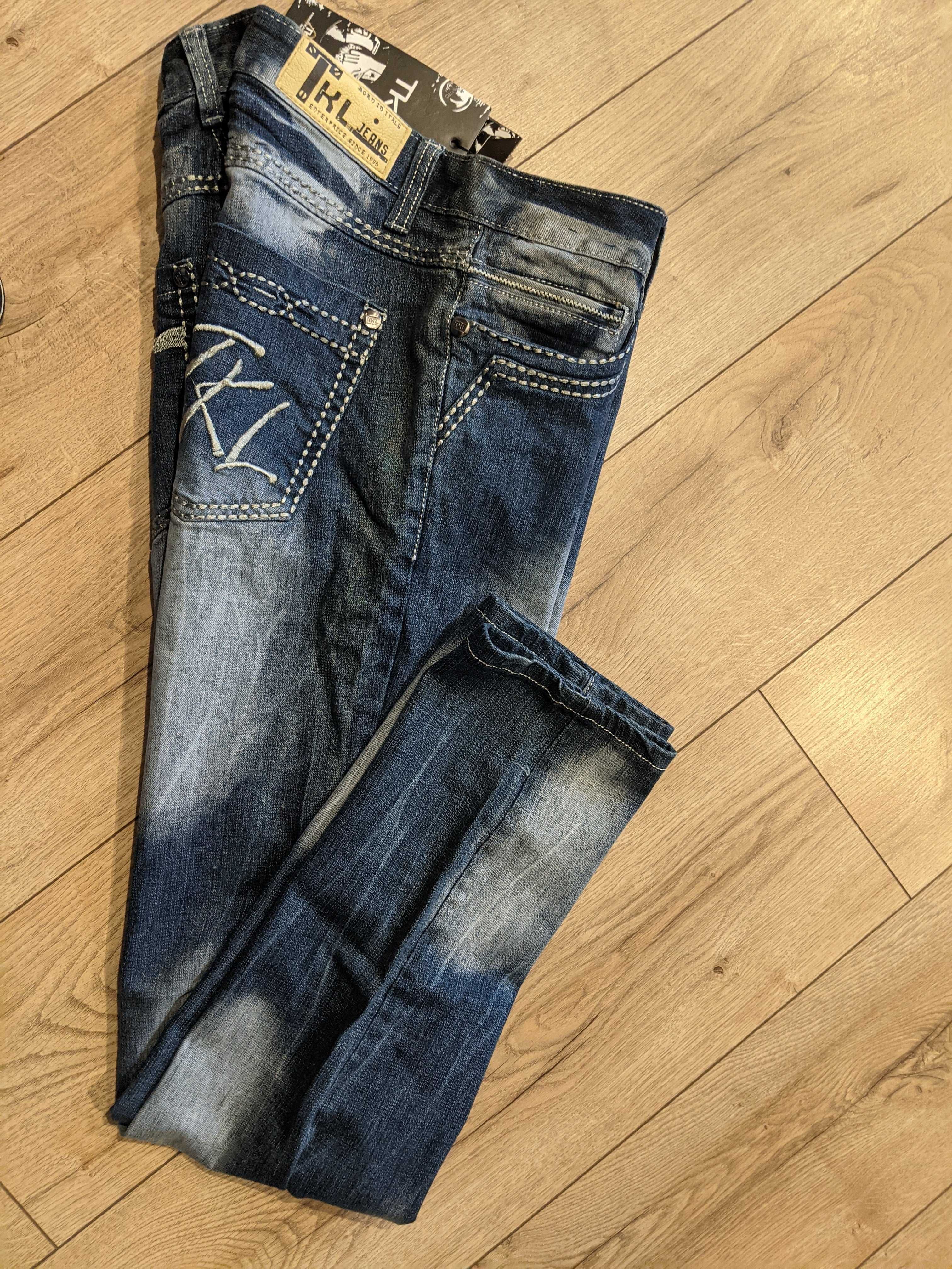 Spodnie męskie 34 TKL elastyczne jeans L angielskie pas92