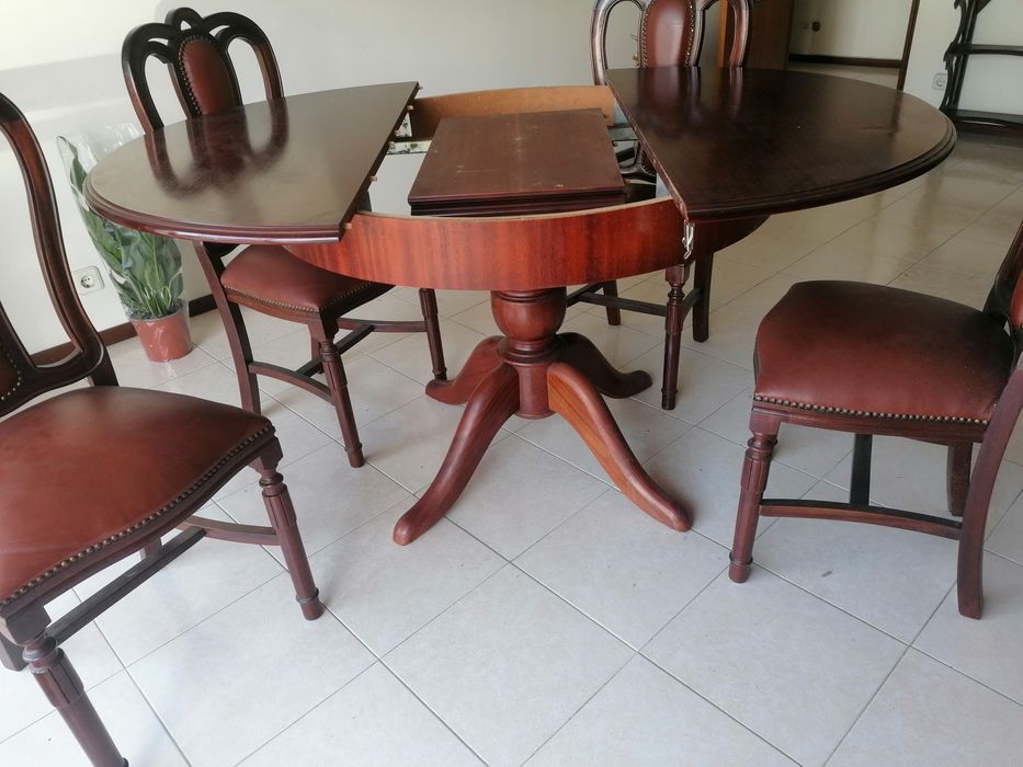 Mesa redonda vintage expansível