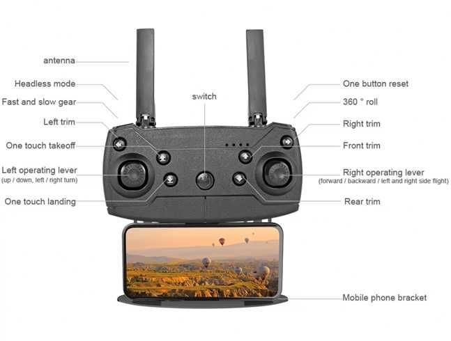 Dron e99 PRO - do nauki latania - NOWY - 2szt