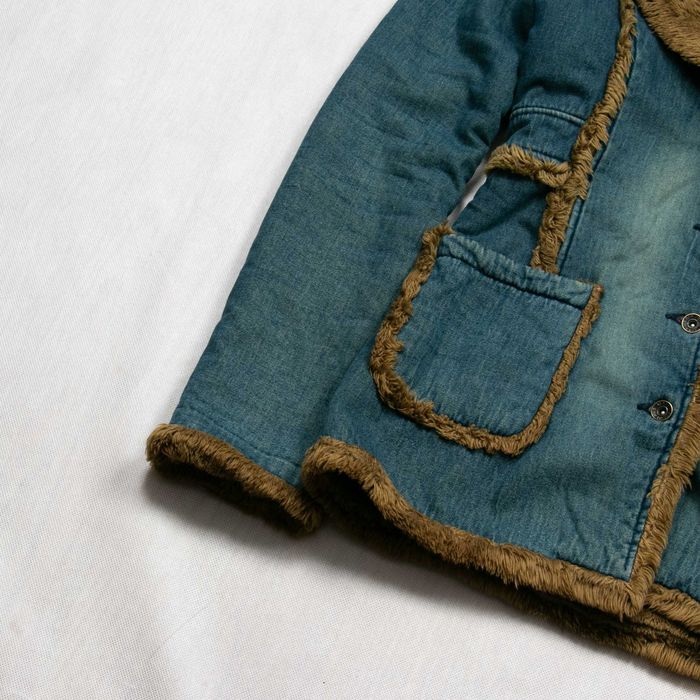 y2k Penny Lane Denim Coat kurtka jeansowa z futerkiem S ocieplana