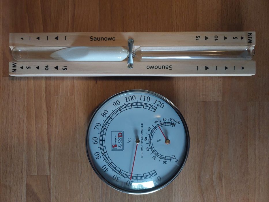 Nowy duży zestaw akcesoriów do sauny wiaderko cebrzyk klepsydra