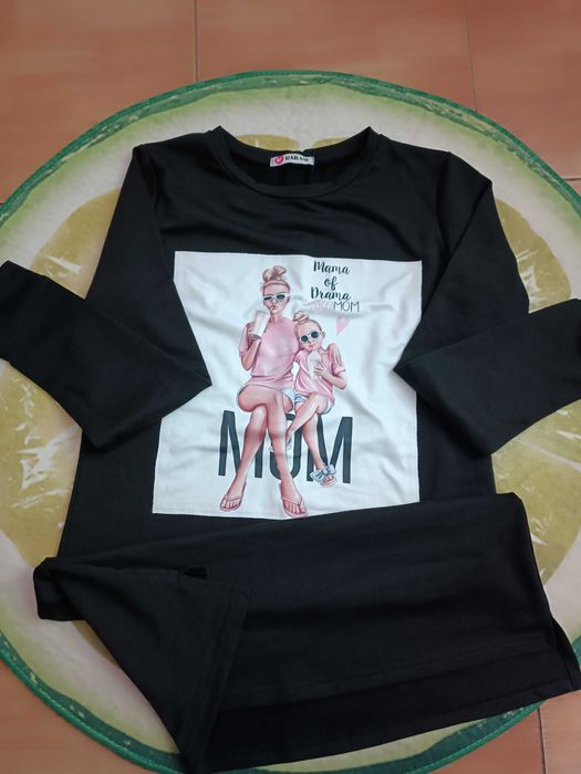 Сукня-туніка з нашивкою "мама-доця"