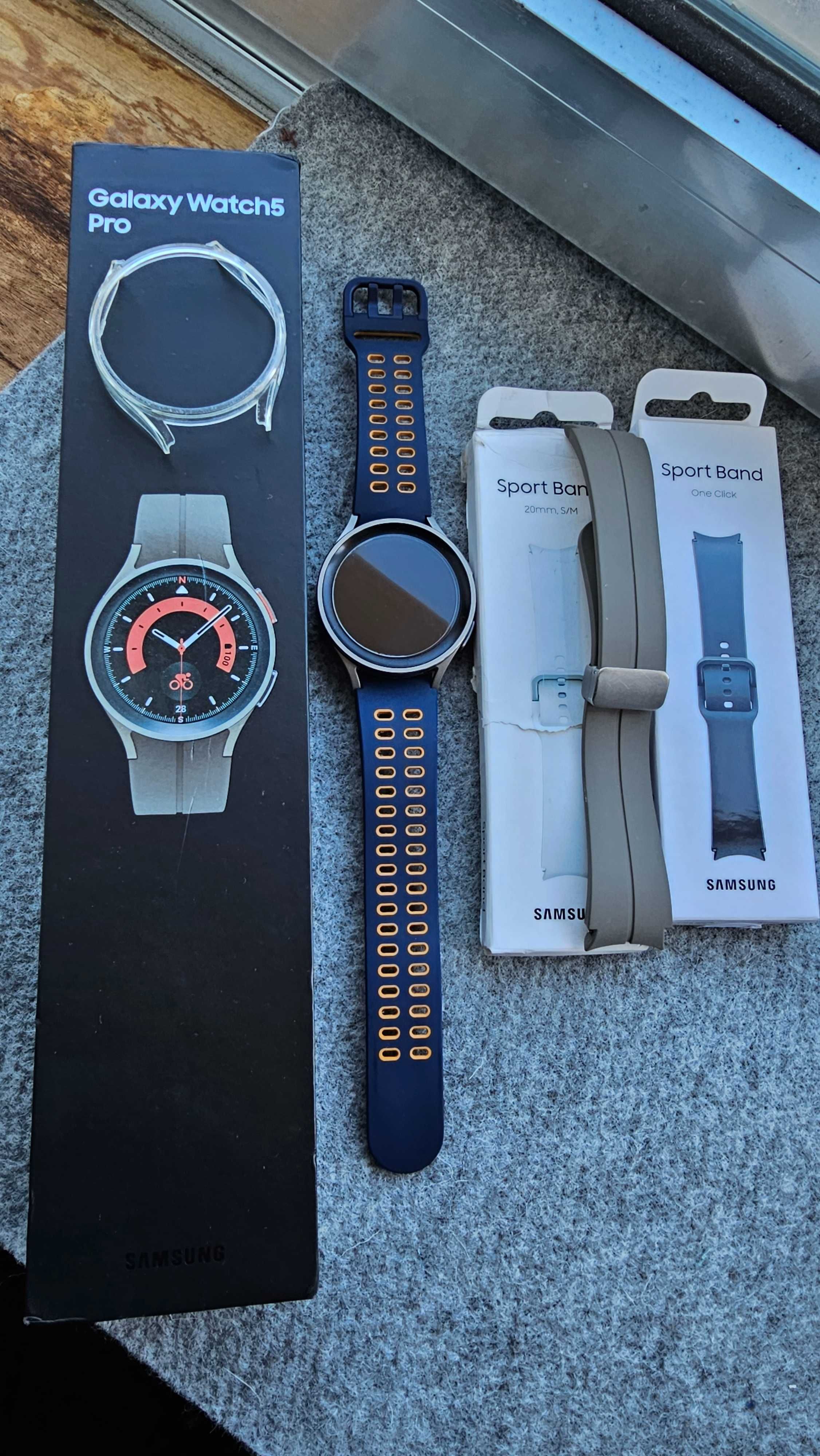 Samsung Galaxy Watch5 Pro Bt, braceletes + Carregador Wireless Duo