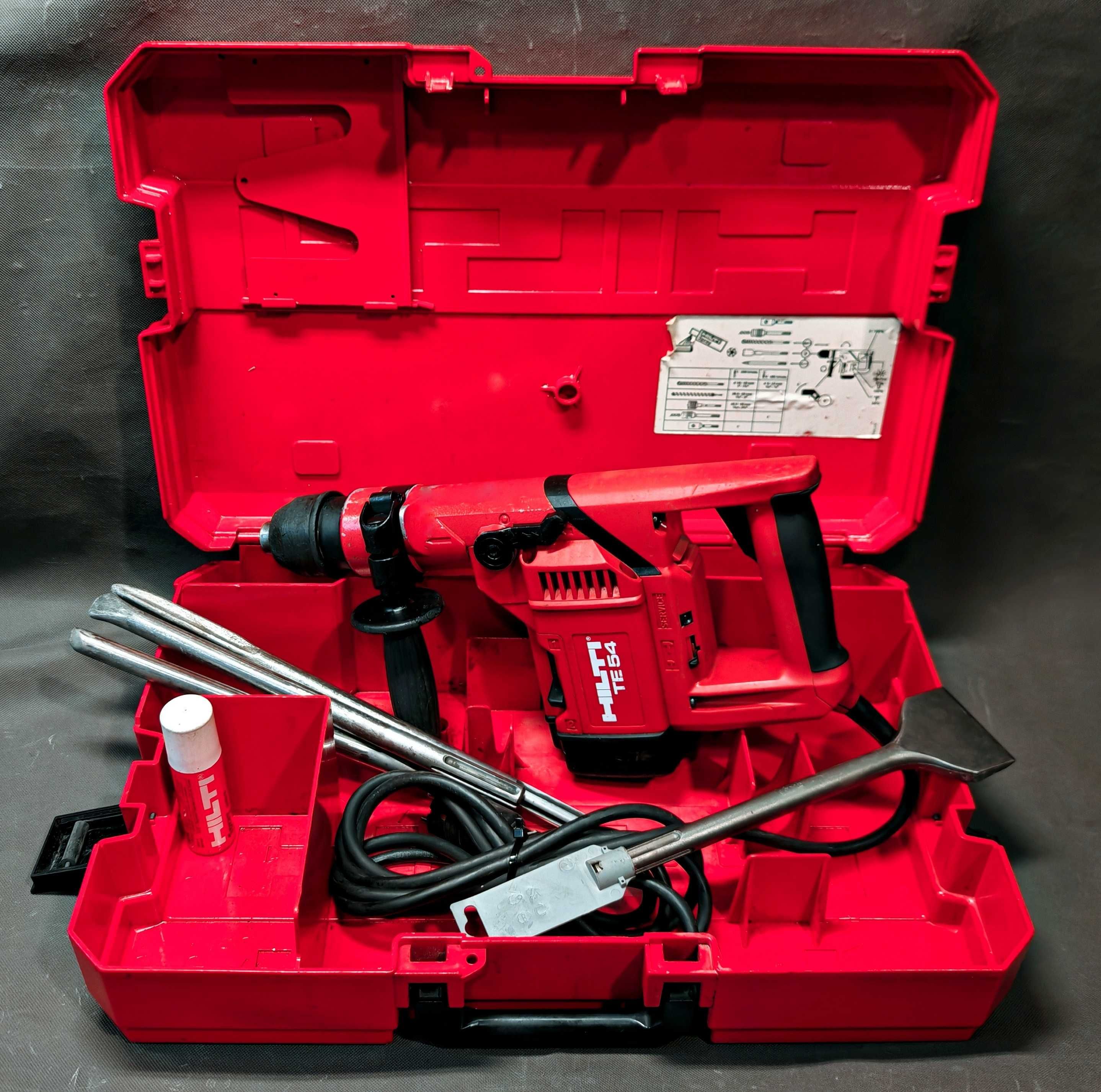 Młotowiertarka Młot Hilti TE-54 Kombi + Kufer + 4 Dłut + Smar Zestaw