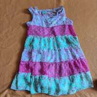 Letnia zwiewna tiulowa  sukienka kolorowa 98/104 kiki&koko