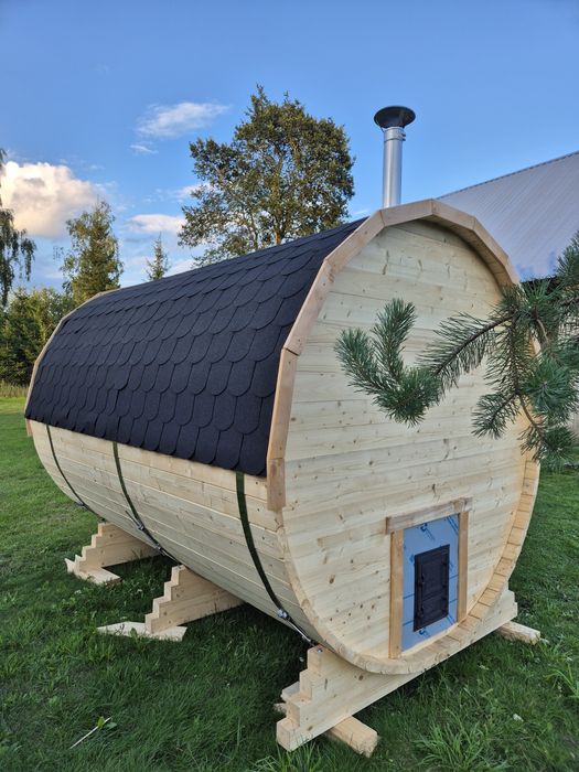 Sauna drewniana Beczka 300cm dostępna od ręki