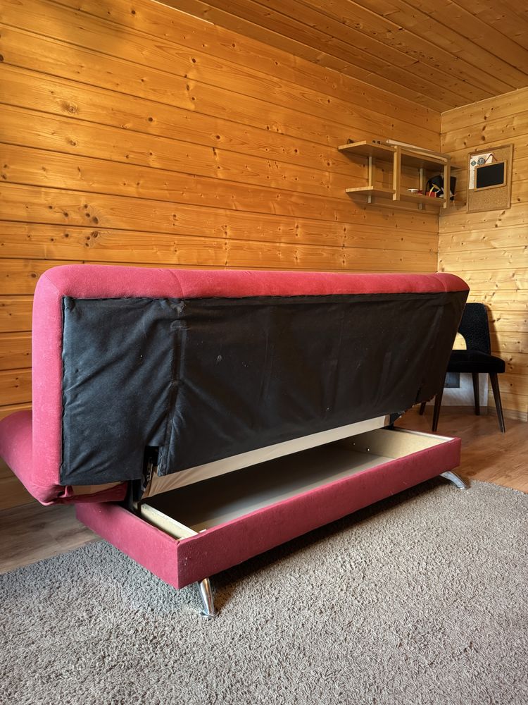 Lozko do spania Czerwona sofa Kanapa tapczan rozkladany