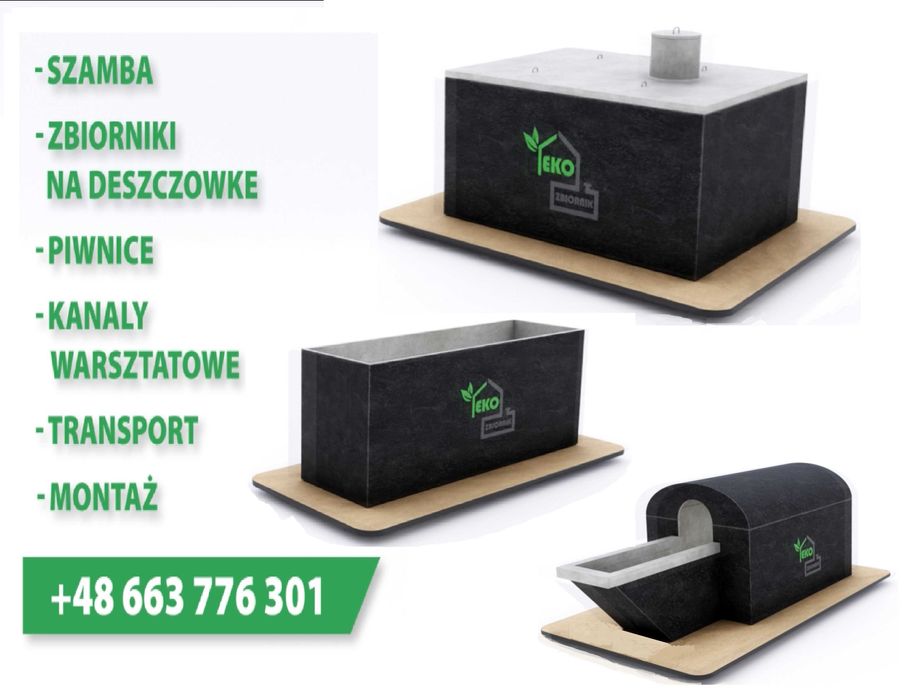SZAMBO betonowe 10m3 ZBIORNIK na deszczówkę 2m³-14m³ Szamba Zbiorniki