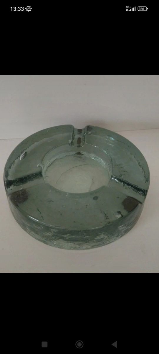 Cinzeiro em vidro art deco anos 50 Vintage
