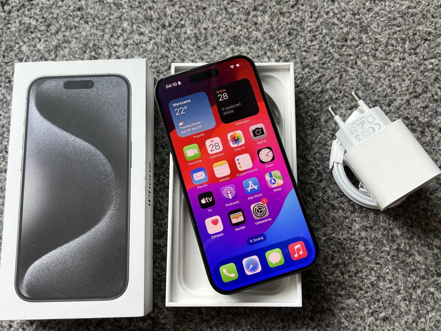 iPhone 15 Pro 1024GB 1TB Titanium Grey Black Czarny Szary BAT97% FV23%