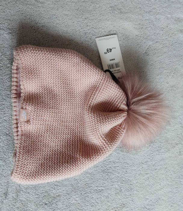 NOWA czapka 4F damska pudrowy róż firmowa zimowa