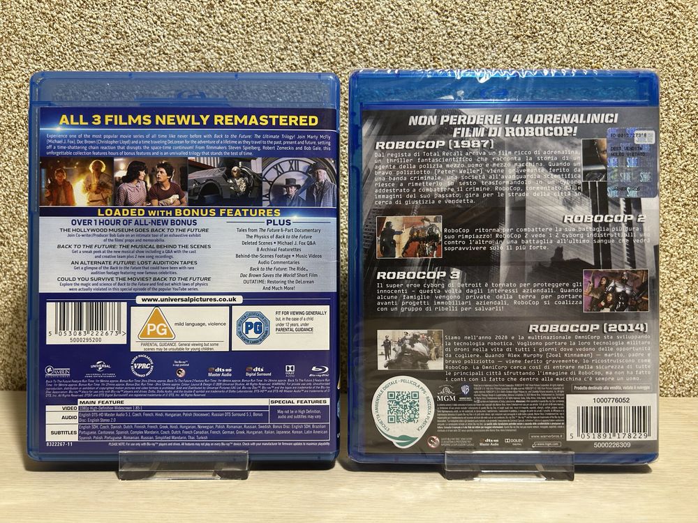 Blu-ray издания Назад в будущее1-3/РобоКоп 1-4/Безумный Макс 1-3