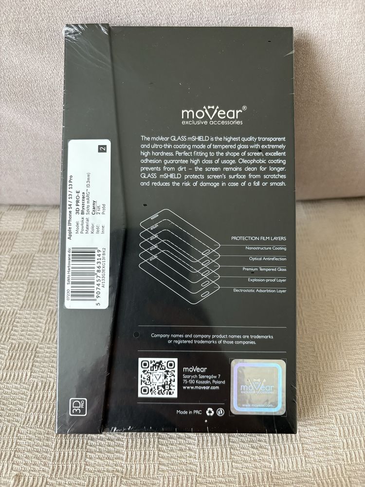 Nowe szkło hartowane moVear, 2 szt (iPhone 14 / 13 / 13 Pro)