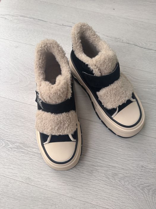 Жіночі зимові кеди з натуральним хутром 41 р Allsy