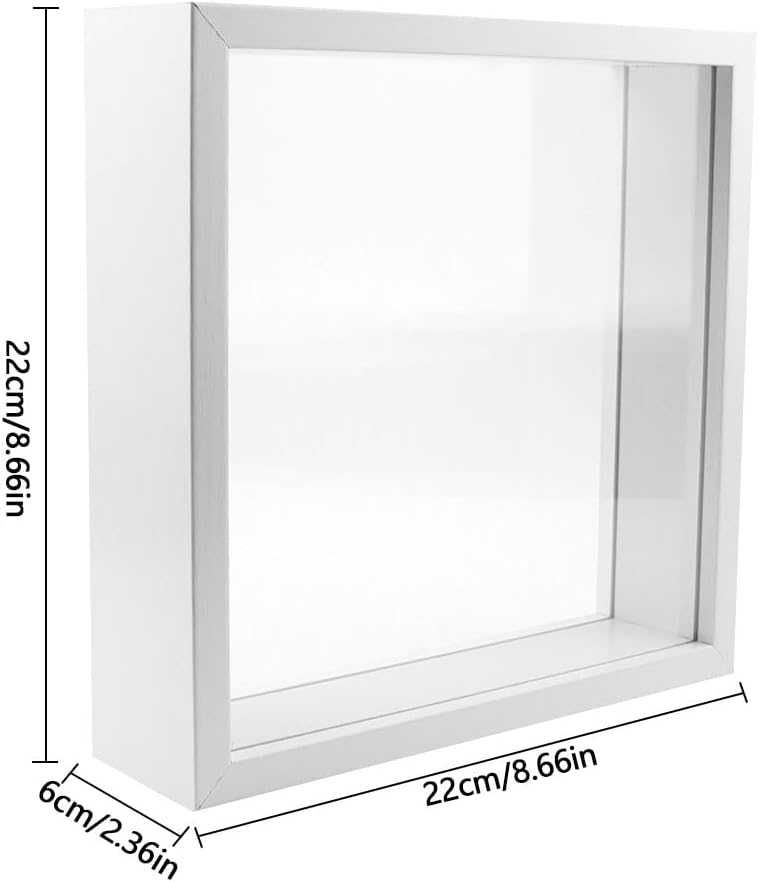 Ramka transparentna na kompozycje 3D BIAŁA 22X22 CM ramka przestrzenna