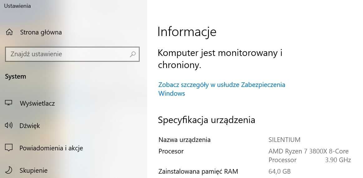 Komputer stacjonarny, AMD Ryzen 7 3800X, 64GB RAM i 3 dyski SSD po 1TB
