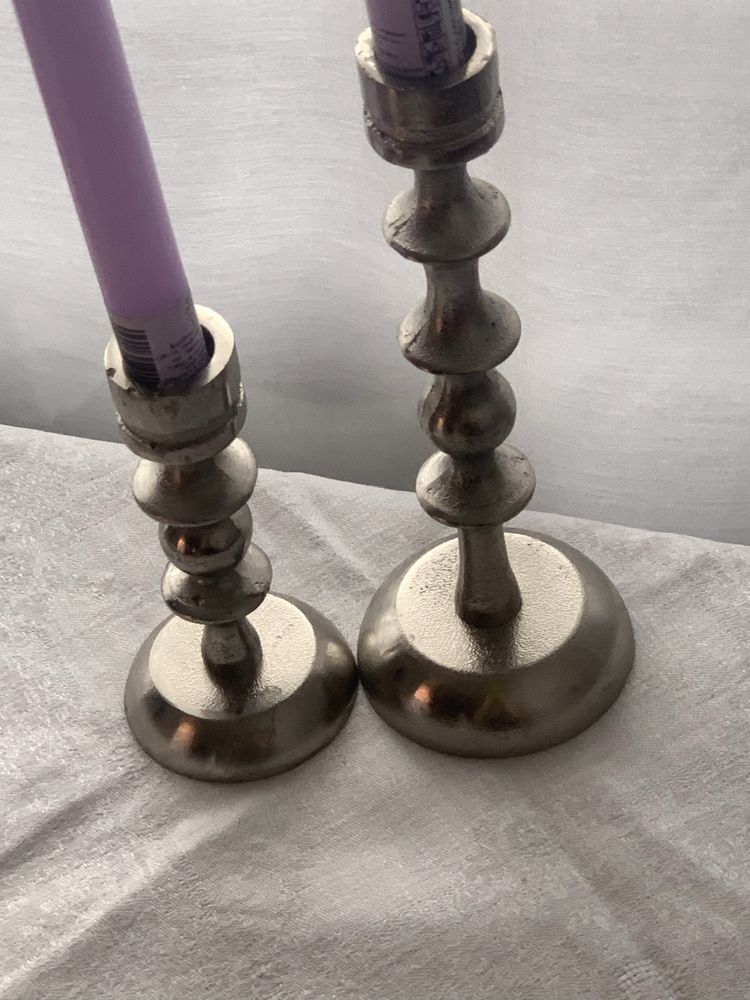 Підсвічники святкові, металеві столові свічки, 2 шт