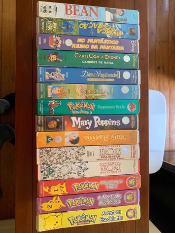 Filmes VHS, ver lista, ha Disney, tintim, Pokémon, entre outros