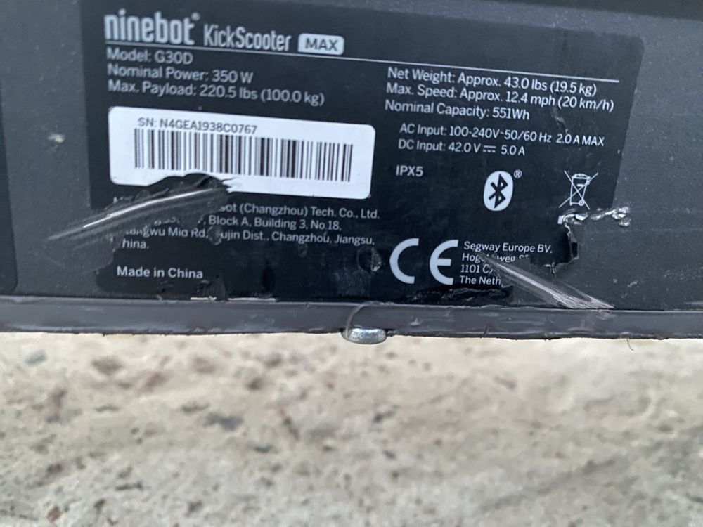 Самокат ninebot g30 d,