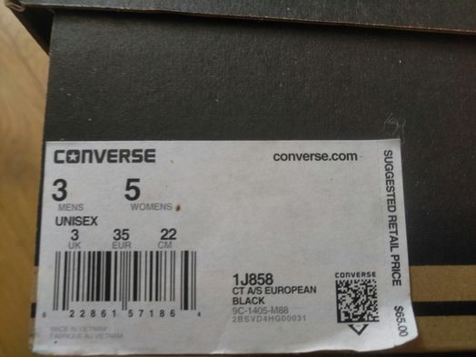 Кеди Converse All Star European Ox 35р