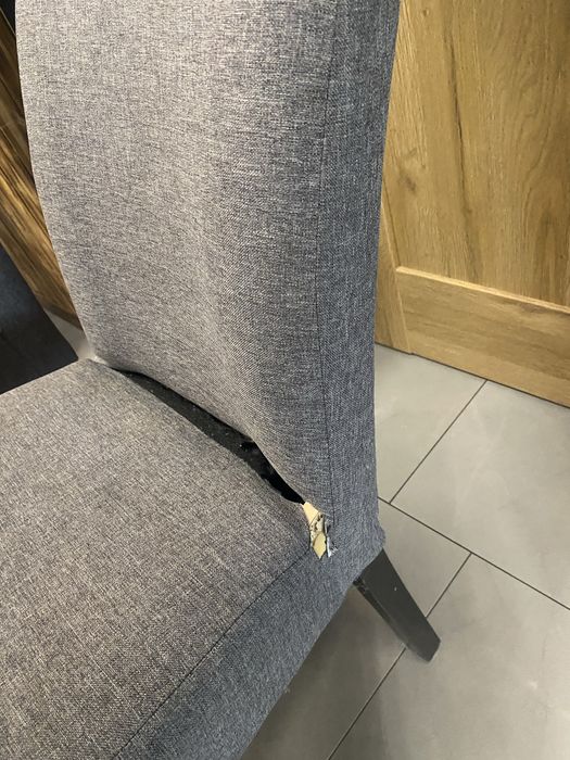 Krzesła krzesło 6 szt kpl szare profilowane