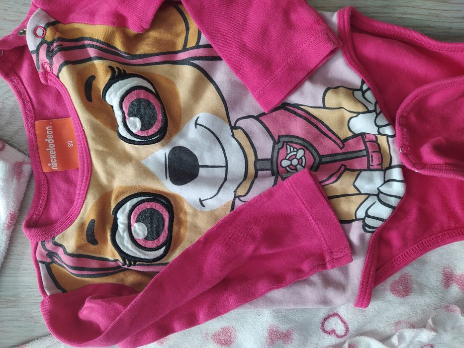 Zestaw śpiochy polar i body z długim rękawem r 80