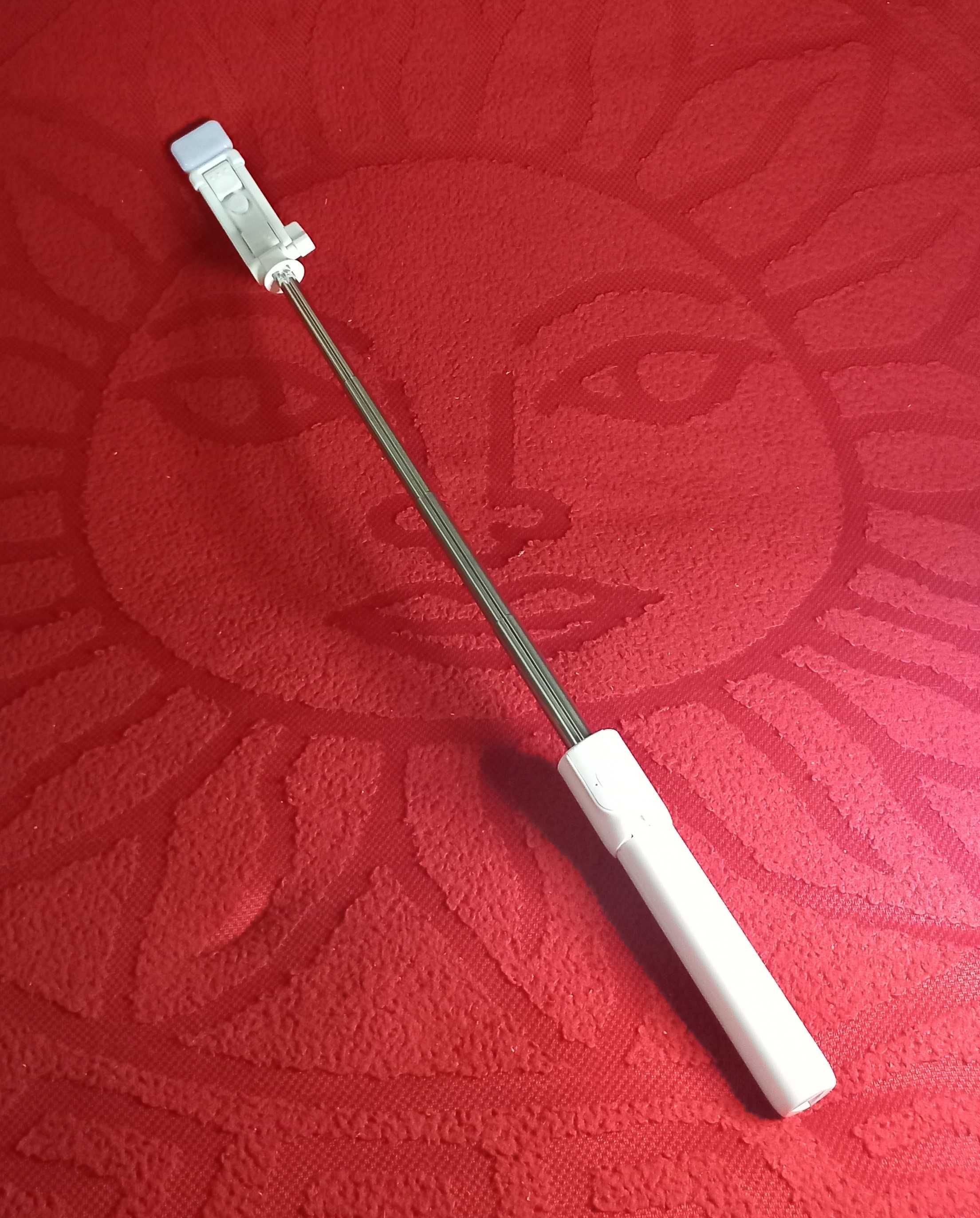 Bluetooth селфи палка с наполняющим светом R1S White (трипод, штатив)