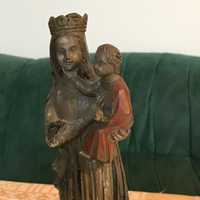 Włoska podbarwiana figurka Maryi z Dzieciątkiem 22 cm.