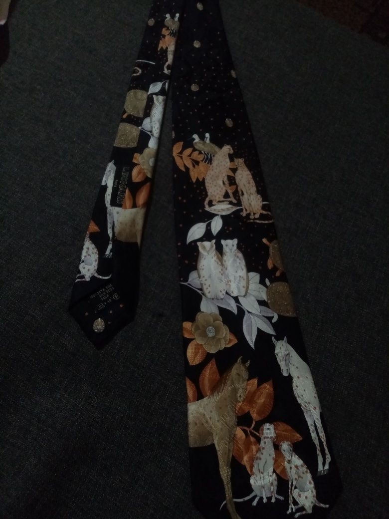Leonard Paris Dessin 71597 Чоловіча шовкова краватка з тваринним квітк