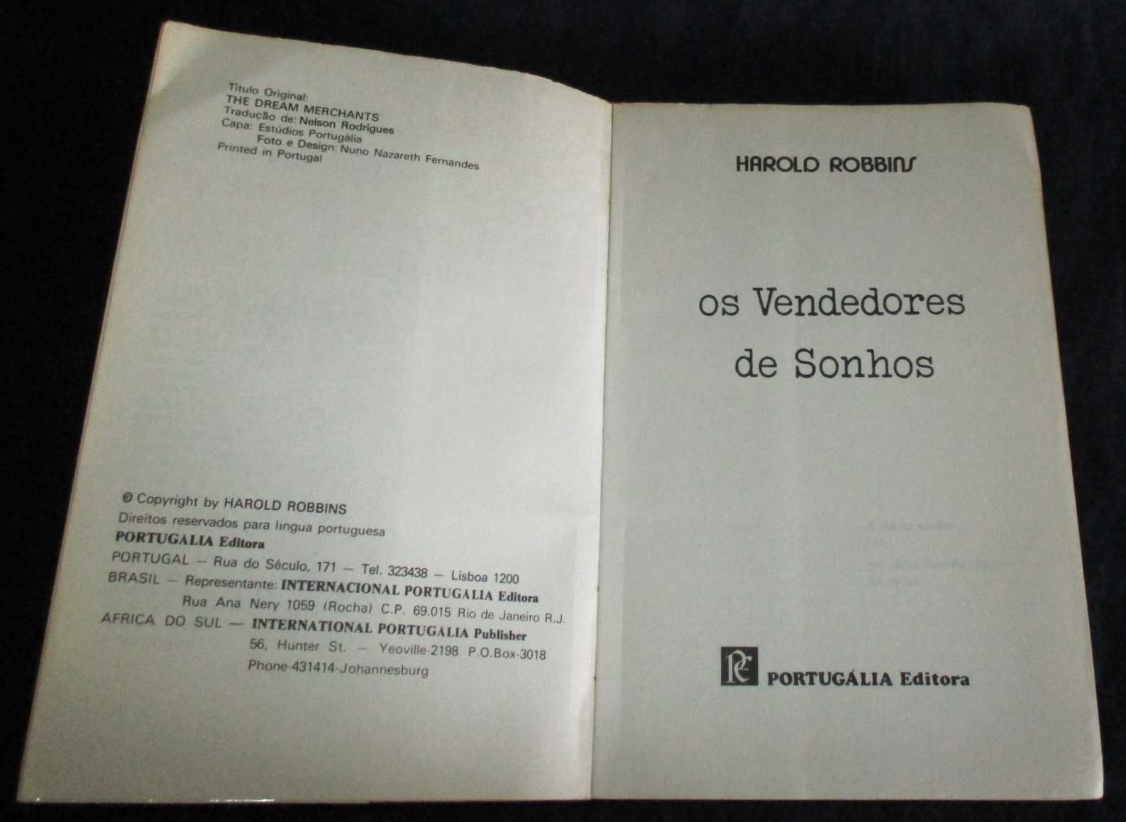 Livro Os Vendedores de Sonhos Harold Robbins