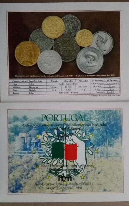 1987 - Moedas correntes brilhantes não circuladas - 1987