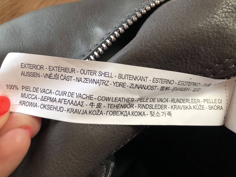Torba Zara skora naturalna skorzana szara listonoszka