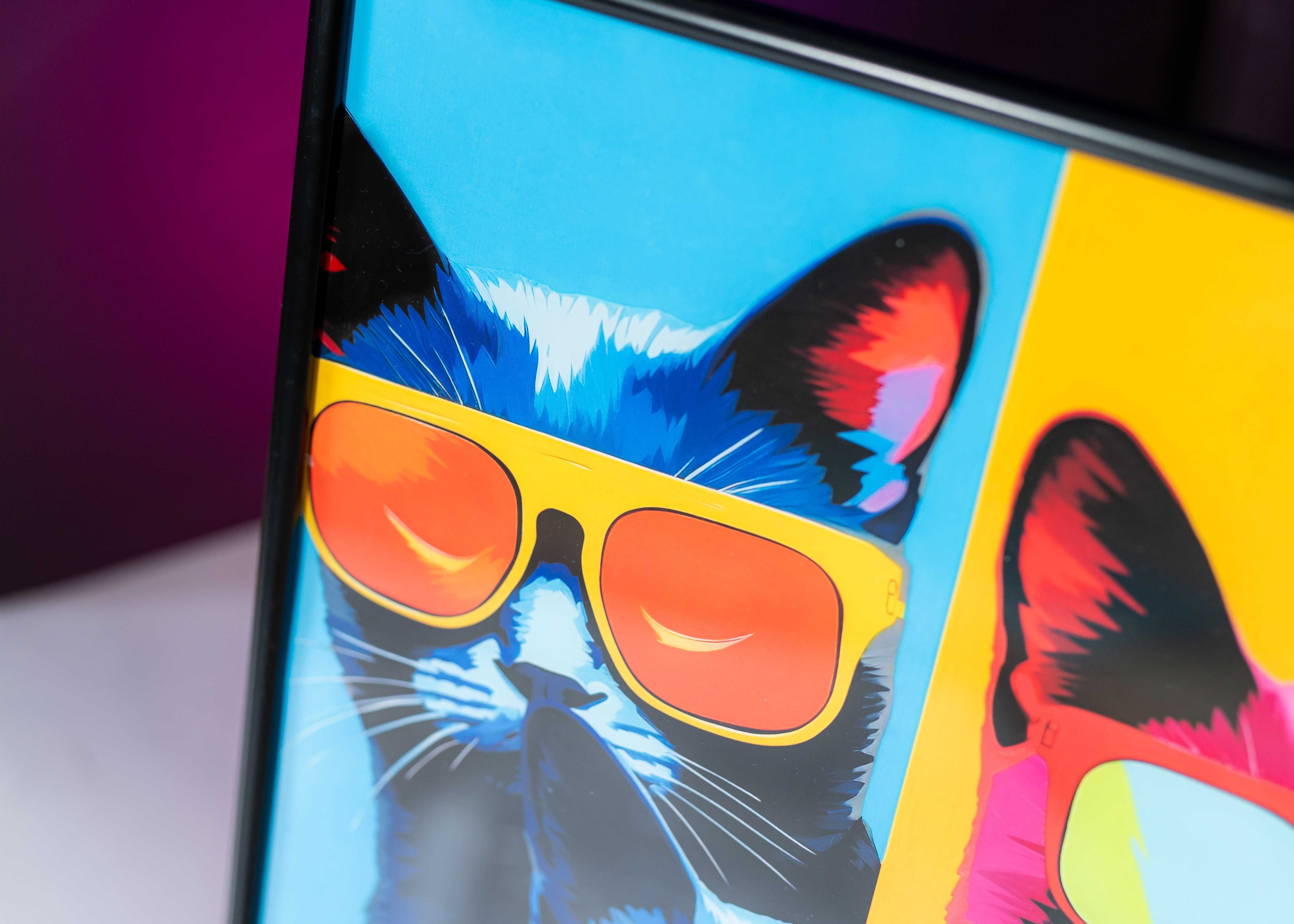 Plakat na Ścianę Obraz Kwiecisty Kot Sztuka Kolory 50x70 cm Premium