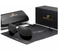 Okulary Przeciwsłoneczne Aviator Pilotki UV400 Kingseven Etui Premium