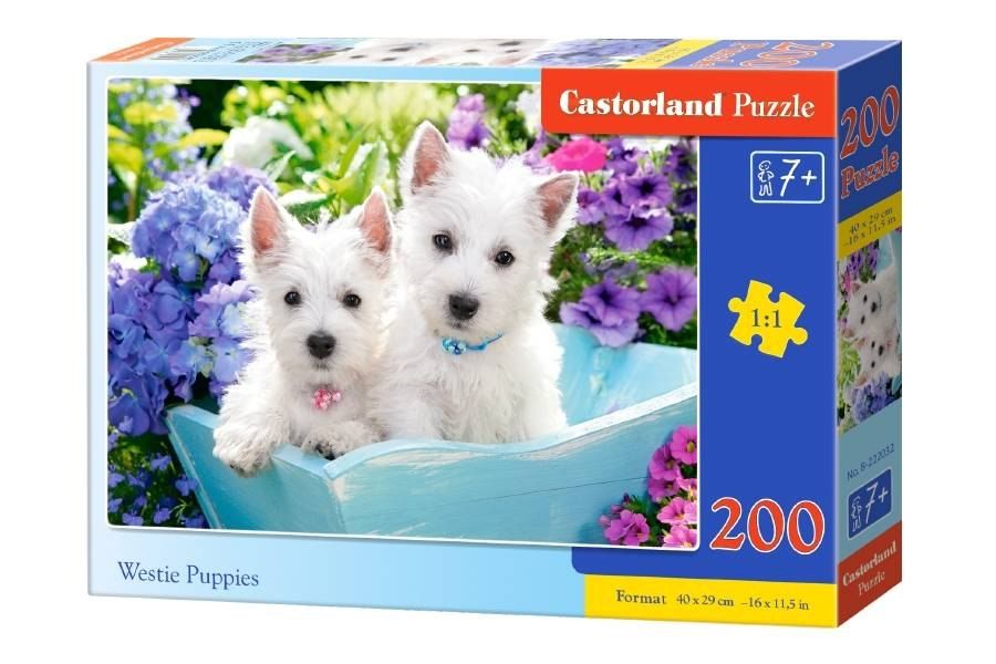 Puzzle dla dzieci bajkowe bajki  200el. Westie Puppies