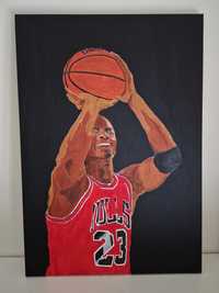 Pintura original Única de Michael Jordan acrílico em tela Original